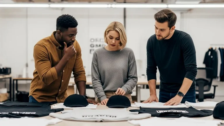 selection of high-quality blank garments like t-shirts, hoodies, caps